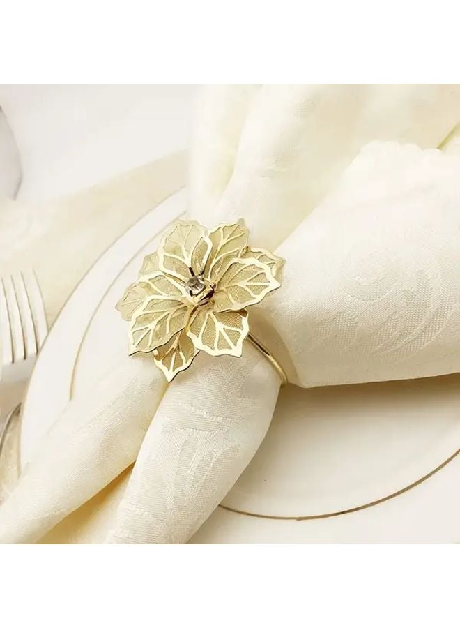 Golden Satin Napkin And Ring Set For Weddings And Special Occasions - Image 2